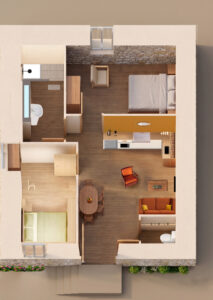 Plan Gite Les Gabelous 2 chambres Guipry-Messac